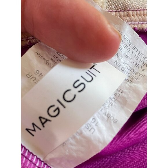 Magicsuit Women's Bianca Fuchsia Halter Neck Romper Swimsuit Cover-Up Size XL 16 - Picture 4 of 9